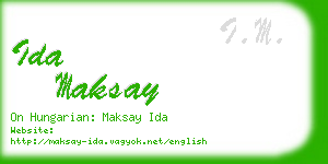 ida maksay business card